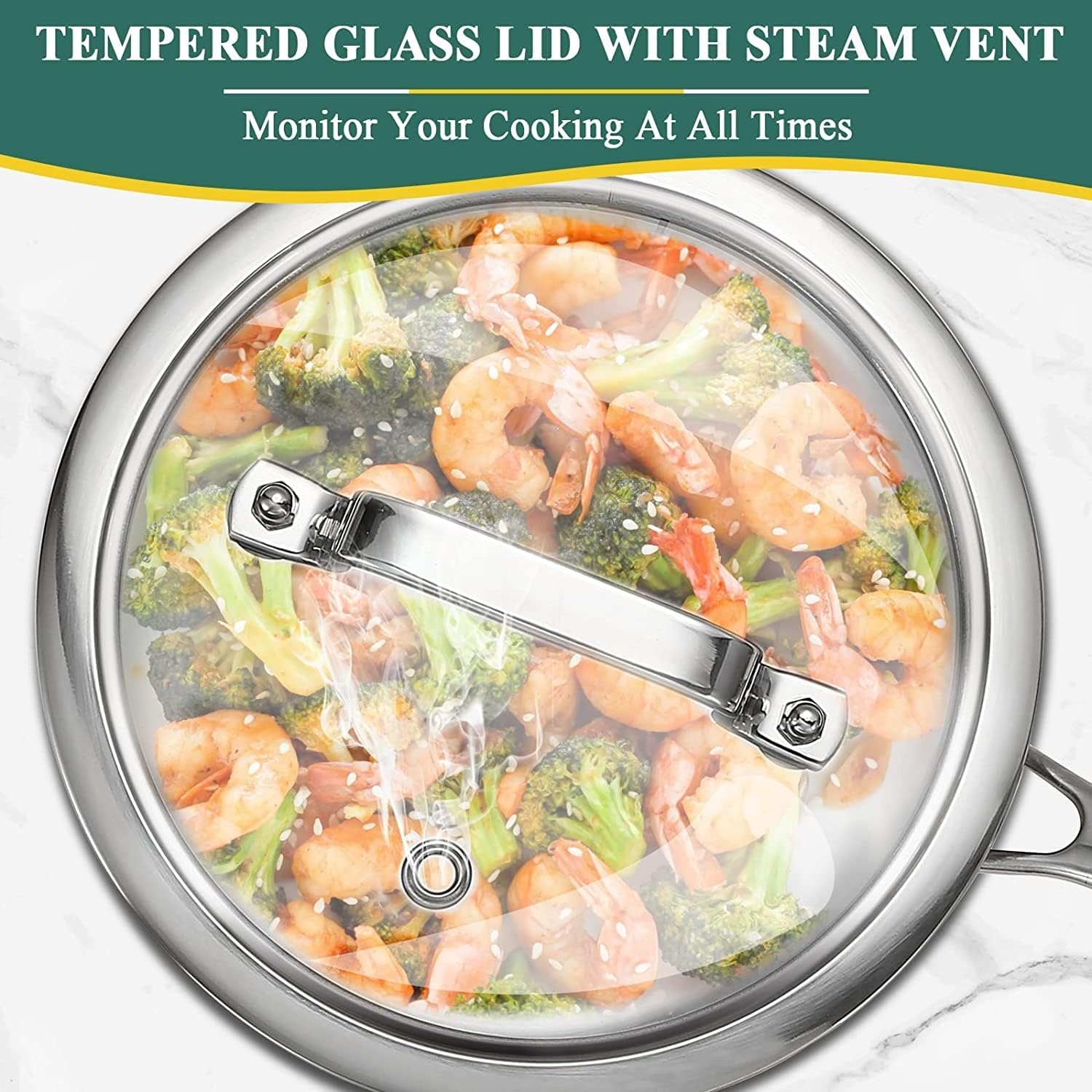 image:imageLOLYKITCH 152530 QT TriPly Stainless Steel Saucepan Set of 3Induction Cooking PotsSauce Pots with LidsPots and Pans SetDetachable Handle and Dishwasher Safe3 Quarts