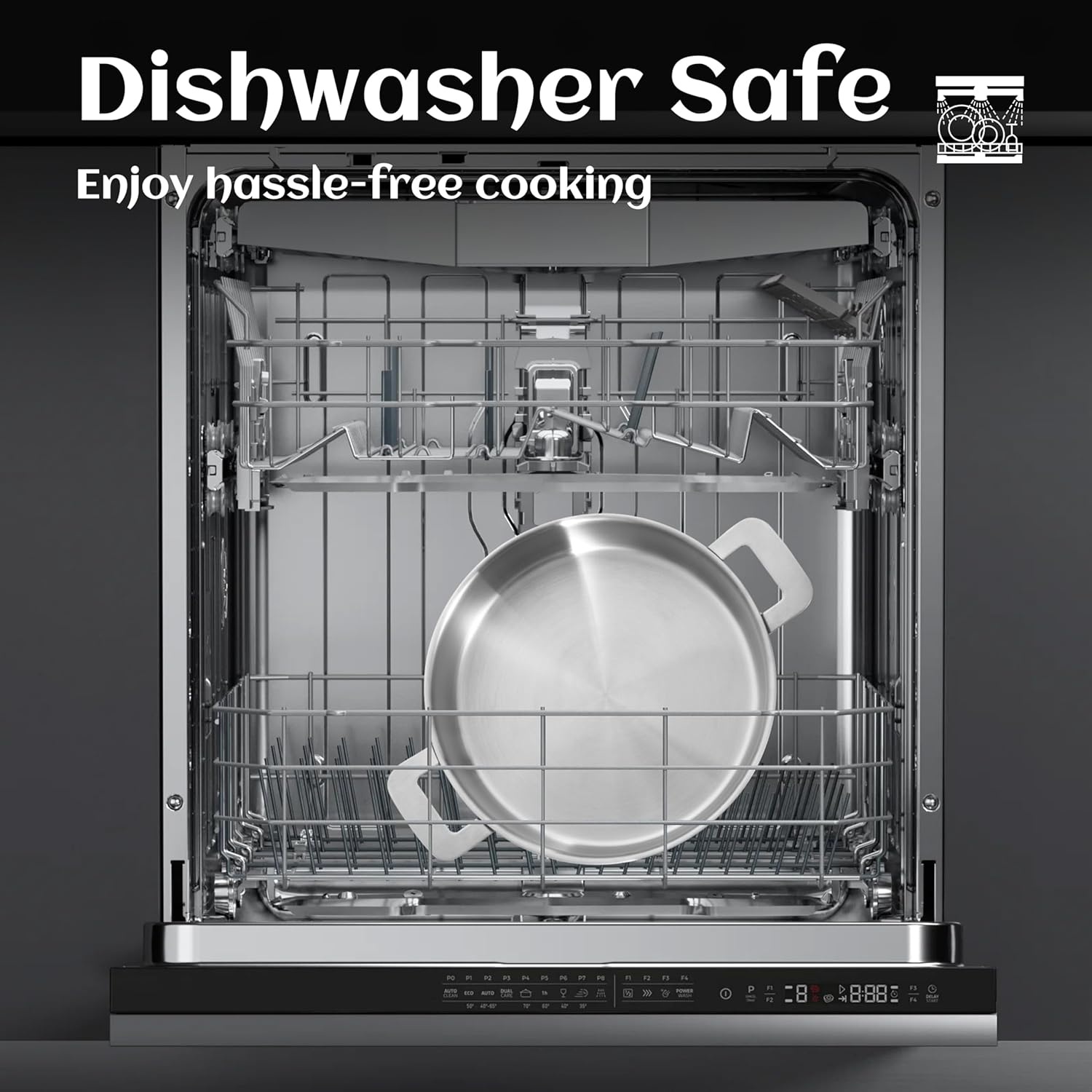 image:imageLOLYKITCH 5 Quarts TriPly Stainless Steel Saut Pan wih Lid 12 Inch Deep Frying PanJumbo CookerInduction Cooking PanDishwasher and Oven SafeDetachable Handle12 Inch 6 QT