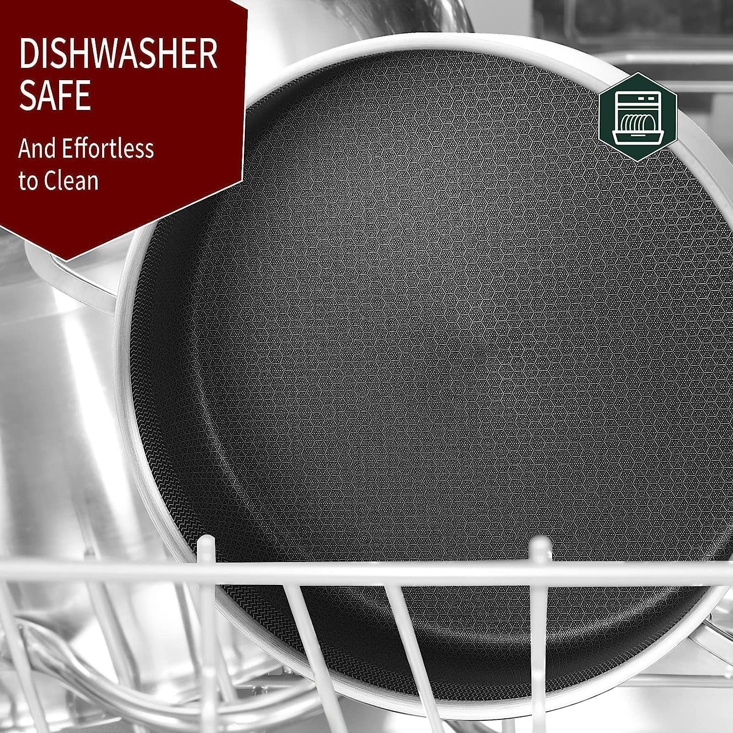 image:imageLOLYKITCH 6 Quarts Hybrid TriPly Stainless Steel Saut Pan with LidInduction Large Skillet Jumbo CookerDishwasher amp Oven SafeSilver