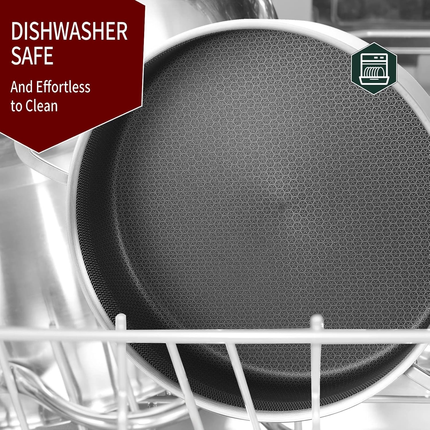 image:imageLOLYKITCH 6 Quarts Hybrid TriPly Stainless Steel Saut Pan with LidInduction Large Skillet Jumbo CookerDishwasher amp Oven SafeSilver