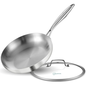 image:imageLOLYKITCH 12 Inch TriPly Stainless Steel Frying Pan with LidSkilletInduction Cooking PanOven Safe and Detachable Handle10 Inch with Lid