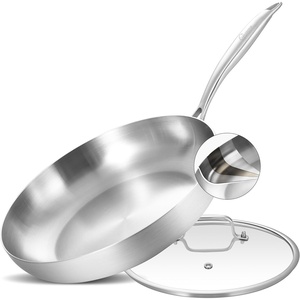 image:imageLOLYKITCH 12 Inch TriPly Stainless Steel Frying Pan with LidSkilletInduction Cooking PanOven Safe and Detachable Handle12 Inch with Lid
