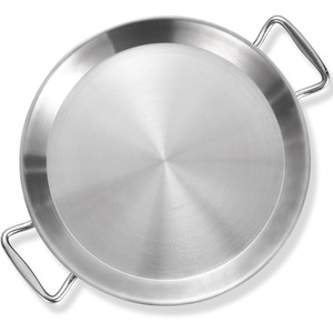 image:imageLOLYKITCH 13 Inch Triply Stainless Steel Paella Pan with LidGriddleLarge SkilletOmeletJumbo CookerHeavy Duty Dishwasher and Oven Safe13 Inch without Lid