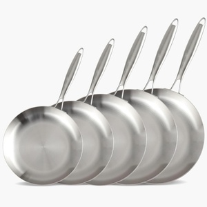image:imageLOLYKITCH 95 Inch TriPly Stainless Steel Frying PanSkilletInduction Cooking PanDishwasher and Oven SafeDetachable HandleSilver