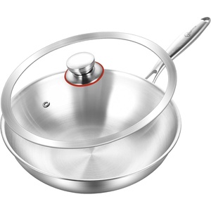 image:imageLOLYKITCH TriPly 13 Inch Stainless Steel Wok Pan with Lid StirFrying PanInduction WokDishwasher and Oven SafeHeavy Duty and Detachable handle125 Inch